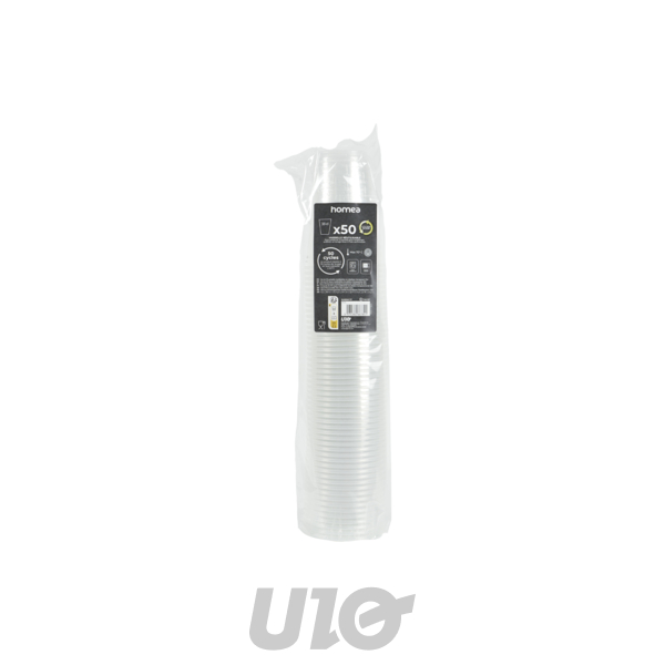 SET DE 50 GOBELETS DEMI-PINTE EN PP REUTILISABLE 33CL TRANSPARENT