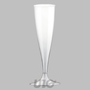 SET DE 6 FLUTES A CHAMPAGNE EN PLASTIQUE REUTILISABLE 14CL TRANSPARENT