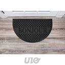 TAPIS DEMI-LUNE 45 x 75 CM CAOUTCHOUC RELIEF BONJOUR NOIR