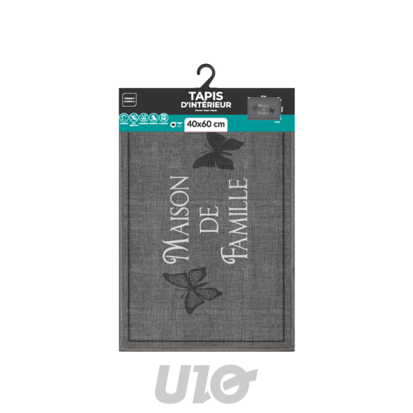 TAPIS RECTANGLE 40 x 60 CM BOUCLETTE IMPRIMEE FAMILIA
