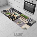 TAPIS RECTANGLE 45 x 120 CM MOUSSE IMPRIMEE GREEN BISTROT