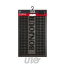 TAPIS RECTANGLE 45 x 75 CM CAOUTCHOUC RELIEF BONJOUR NOIR