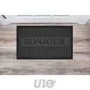 TAPIS RECTANGLE 45 x 75 CM CAOUTCHOUC RELIEF BONJOUR NOIR