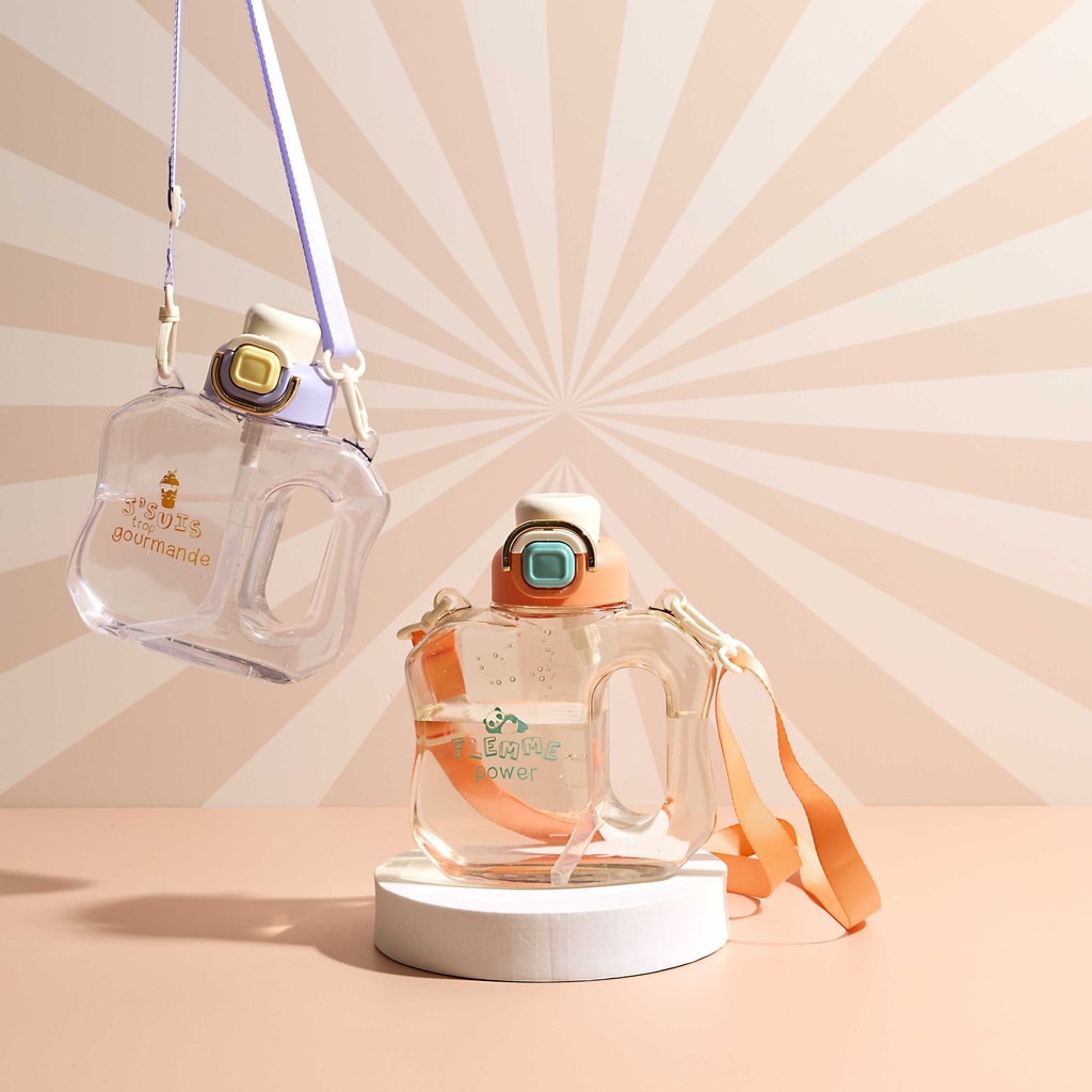 BOUTEILLE DE TRANSPORT A SANGLE KAWAII 1L M12