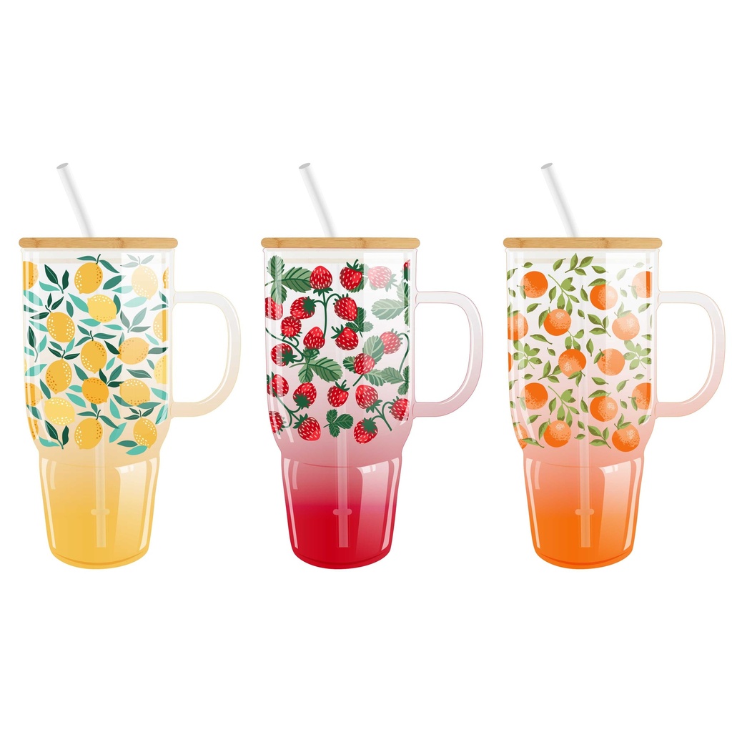 MINI MUG MIAMI EN VERRE FRUIT 650ML M12