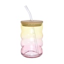 MUG VERRE AVEC PAILLE TYE AND DYE 450ML M12