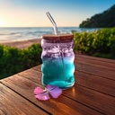 MUG VERRE AVEC PAILLE TYE AND DYE 450ML M12