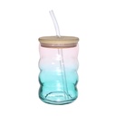 MUG VERRE AVEC PAILLE TYE AND DYE 450ML M12
