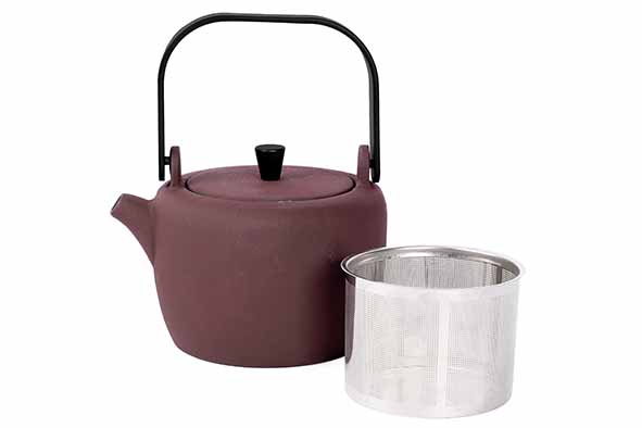 KASUMI THEIERE 0,6L BORDEAUX FONTE INCL. FILTER 13,8X11,8XH10CM