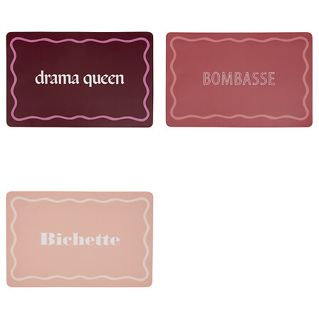 Set de table Bich 45 x 30 cm rose bordeaux assorti