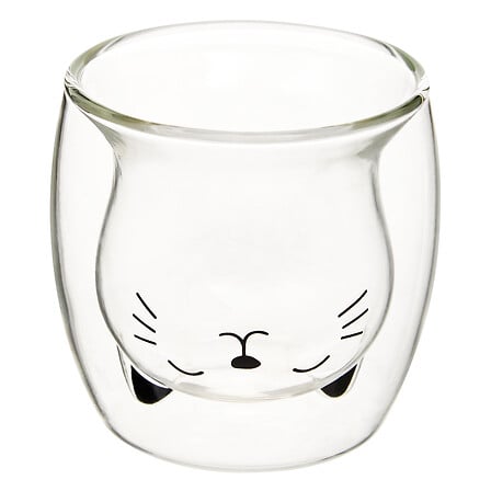 Coffret 2 mugs animaux 25 cl verre transparent