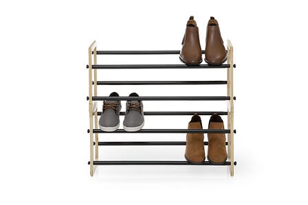 Range-chaussures extensible 12 paires métal et bois