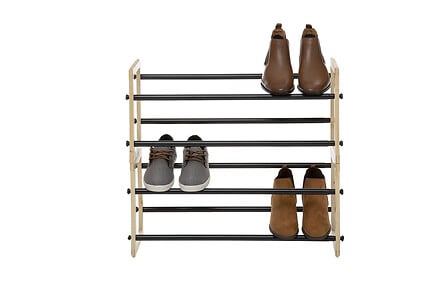 Range-chaussures extensible 12 paires métal et bois