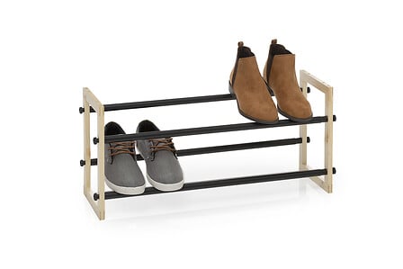 Range-chaussures extensible 12 paires métal et bois