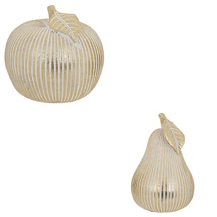 Fruit déco résine haut 7,5 cm pomme poire assorti