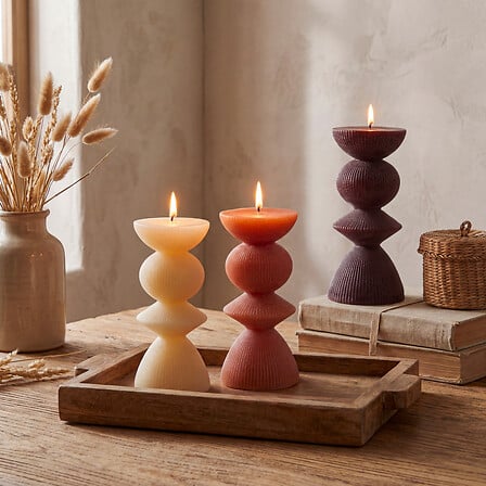 Bougie totem Homy haut 15 cm assorti