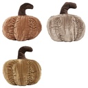 Coussin citrouille Automne 22 x 14 cm velours assorti