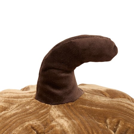 Coussin citrouille Automne 22 x 14 cm velours assorti