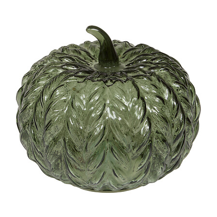 Lampe LED citrouille Assia haut 12 cm verre assorti