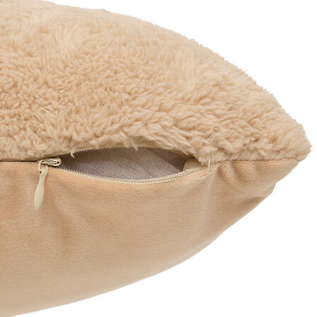 Coussin sherpa broderie Automne 30 x 50 cm