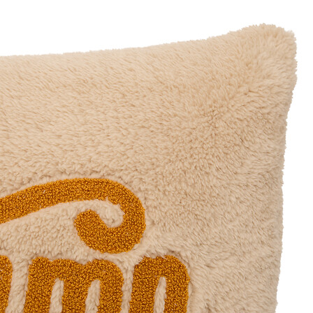 Coussin sherpa broderie Automne 30 x 50 cm