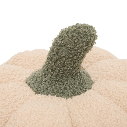 Coussin citrouille bouclette broderie Automne 32 x 18 cm assorti