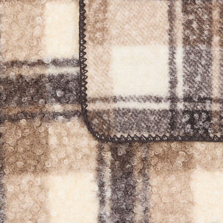 Plaid bouclette Automne 130 x 170 cm carreaux