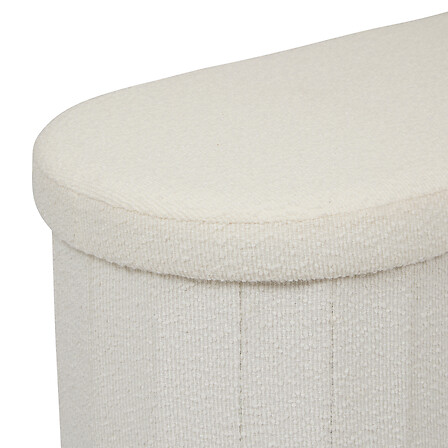 Pouf pliant double Fink 76 x 38 cm bouclette blanc