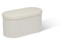 Pouf pliant double Fink 76 x 38 cm bouclette blanc