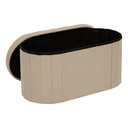 Pouf pliant double Fink 76 x 38 cm bouclette taupe