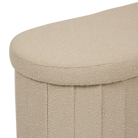 Pouf pliant double Fink 76 x 38 cm bouclette taupe