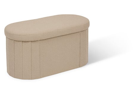 Pouf pliant double Fink 76 x 38 cm bouclette taupe