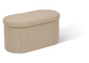 Pouf pliant double Fink 76 x 38 cm bouclette taupe