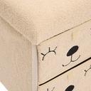 Pouf pliant 4 tiroirs bouclette Ezzio L. 40 x P. 38 x H. 50 cm