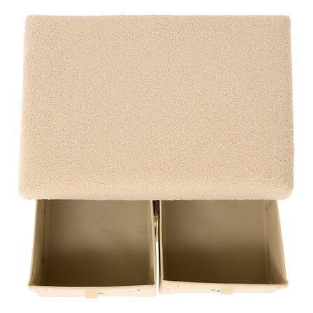 Pouf pliant 4 tiroirs bouclette Ezzio L. 40 x P. 38 x H. 50 cm