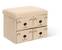 Pouf pliant 4 tiroirs bouclette Ezzio L. 40 x P. 38 x H. 50 cm
