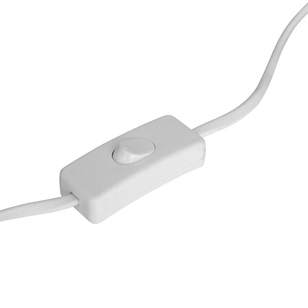 Lampe ronde Lali haut 43 tissu et céramique blanc
