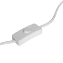 Lampe ronde Lali haut 43 tissu et céramique blanc