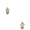 Atmosphera Sujet Fée de Noël Bonnet Beige Pomme de Pin 12 cm