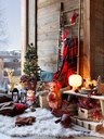 Atmosphera Botte Noël Rouge Revers Écossais Feutrine Grande