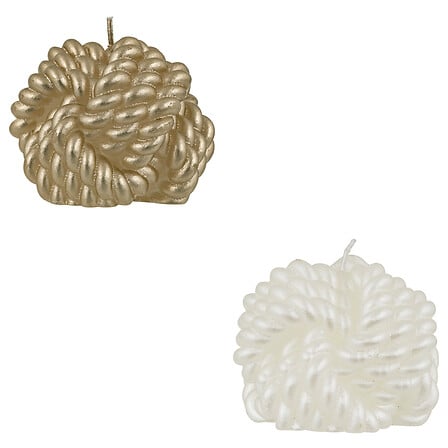 Atmosphera Bougie Déco Pelote Satin Dorée 186g