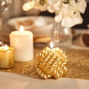 Atmosphera Bougie Déco Pelote Satin Dorée 186g