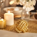 Atmosphera Bougie Déco Pelote Satin Dorée 186g
