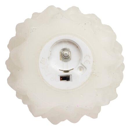 Bougie LED Atmosphera pomme de pin blanche pailletée 13 cm