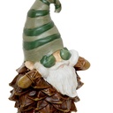 Atmosphera Sujet Gnome Pomme de Pin Résine à Suspendre Vert 10cm