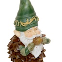 Atmosphera Sujet Gnome Pomme de Pin Résine à Suspendre Vert 10cm