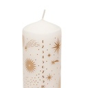 Bougie de l'Avent Étoiles Dorées Atmosphera Blanche H18 D5 cm