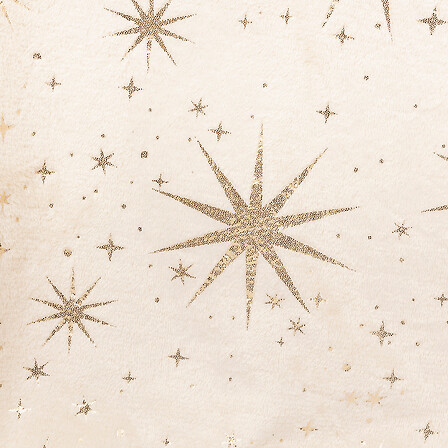 Atmosphera Pochon Décoratif Ivoire Étoiles Dorées 50x70 cm