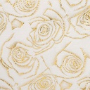 Atmosphera Plaid Flanelle Crème Motifs Roses Dorées 130x180 cm