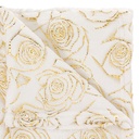 Atmosphera Plaid Flanelle Crème Motifs Roses Dorées 130x180 cm